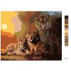 Maľovanie podľa čísel - TIGER S MLÁĎATAMI A ZÁPAD SLNKA (D. RUSTY RUST)