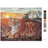 Maľovanie podľa čísel - TIGER A ZÁPAD SLNKA NA SAVANE (D. RUSTY RUST)