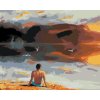 Maľovanie podľa čísel - MUŽ A ZÁPAD SLNKA PRI VODE (D. RUSTY RUST)