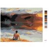 Maľovanie podľa čísel - MUŽ A ZÁPAD SLNKA PRI VODE (D. RUSTY RUST)