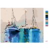Maľovanie podľa čísel - MODRÉ JACHTY