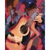 Maľovanie podľa čísel - GITARA NA FAREBNOM POZADÍ