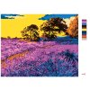 Maľovanie podľa čísel - LEVANDUĽOVÉ POLE SO STROMAMI