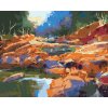 Maľovanie podľa čísel - TEČÚCA RIEK MEDZI KAMEŇMI V LESE