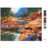 Maľovanie podľa čísel - TEČÚCA RIEK MEDZI KAMEŇMI V LESE