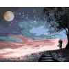 Maľovanie podľa čísel - MILENCI POD HVIEZDAMI MESIACA
