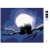 Maľovanie podľa čísel - DVE SOVY A ŽIARIACI MESIAC
