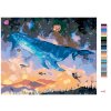 Maľovanie podľa čísel - VEĽRYBA POTÁPAJÚCA SA DO FANTASY VESMÍRU