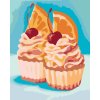 Maľovanie podľa čísel - CUPCAKE S POMARANČOM A ČEREŠNE (MYROSLAVA VOLOSCHUK)