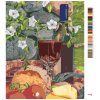 Maľovanie podľa čísel - ZÁTIŠIE POHÁR VÍNA A JEDLO (MARDELL SCHUSTER)