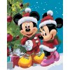 Maľovanie podľa čísel - MICKEY MOUSE A MINNIE VO VIANOČNOM