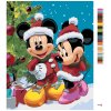 Maľovanie podľa čísel - MICKEY MOUSE A MINNIE VO VIANOČNOM