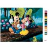 Maľovanie podľa čísel - MICKEY MOUSE A MINNIE S DÁŽDNIKMI Z LISTOV