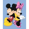 Maľovanie podľa čísel - MICKEY MOUSE A MINNIE NA MODROM POZADÍ
