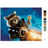 Maľovanie podľa čísel - ROCKET A GROOT V BOJI (STRÁŽCOVIA GALAXIE)
