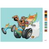 Maľovanie podľa čísel - SCOOBY A MOTOKÁRA (SCOOBY DOO)