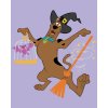 Maľovanie podľa čísel - HALLOWEENSKÝ SCOOBY S METLOU (SCOOBY DOO)