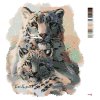 Maľovanie podľa čísel - LEOPARD SNĚŽNÝ S MLÁĎATKOM