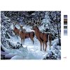 Maľovanie podľa čísel - JELEŇ S LAŇAMI V ZIME