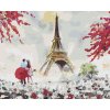 Diamantové maľovanie - EIFFELOVA VEŽA A ŽENA S KVETMI