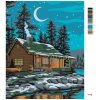 Maľovanie podľa čísel - CHATA POD NOČNOU OBLOHOU