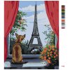 Maľovanie podľa čísel - PSÍK V OKNE A VÝHĽADOM NA EIFFELOVKU