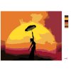 Maľovanie podľa čísel - ŽENA S DÁŽDNIKOM A ZÁPAD SLNKA