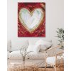 Diamantové maľovanie - BIELE SRDCE NA ČERVENOM POZADÍ (HALEY BUSH)