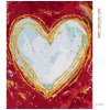Diamantové maľovanie - BIELE SRDCE NA ČERVENOM POZADÍ (HALEY BUSH)