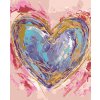 Diamantové maľovanie - FIALOVÉ SRDCE NA RUŽOVOM POZADÍ (HALEY BUSH)