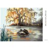 Diamantové maľovanie - ALIGÁTOR HĽADIACI Z VODY A STROMY (D. RUSTY RUST)