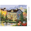 Diamantové maľovanie - ATYPICKÝ DOM PRI JAZERE (D. RUSTY RUST)