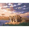 Diamantové maľovanie - DVA LEVY PRI VÝCHODE SLNKA (D. RUSTY RUST)