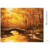 Diamantové maľovanie - JELEŇ A KAMENNÝ MOST NA JESEŇ (D. RUSTY RUST)