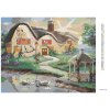 Diamantové maľovanie - LABUTE NA JAZERE A DOM S ALTÁNOM (D. RUSTY RUST)