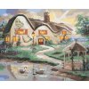 Diamantové maľovanie - LABUTE NA JAZERE A DOM S ALTÁNOM (D. RUSTY RUST)