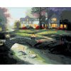 Diamantové maľovanie - LABUTE NA RIEKE A DOM (D. RUSTY RUST)