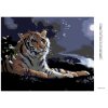 Diamantové maľovanie - LEŽIACI TIGER, RIEKA A SPLN (D. RUSTY RUST)