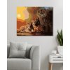 Diamantové maľovanie - TIGER S MLÁĎATAMI A ZÁPAD SLNKA (D. RUSTY RUST)