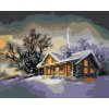 Diamantové maľovanie - ZASNEŽENÝ ZRUB PO SÚMRAKU 2 (D. RUSTY RUST)