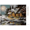 Diamantové maľovanie - ZASNEŽENÝ DOM PO SÚMRAKU (D. RUSTY RUST)