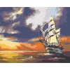 Diamantové maľovanie - PLACHETNICA PLÁVAJÚCA NA MORI A ZÁPAD SLNKA (D. RUSTY RUST)