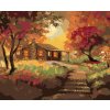 Diamantové maľovanie - ZRUB PRI ZÁPADE SLNKA NA JESEŇ (D. RUSTY RUST)