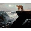 Diamantové maľovanie - PUMA NA SKALE, RIEKA V ÚDOLÍ A MESIAC (D. RUSTY RUST)