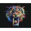 Maľovanie podľa čísel - FAREBNÝ ŠABĽOZUBÝ TIGER
