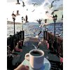 Maľovanie podľa čísel - ŠÁLOK KÁVY A ČAJKY NAD MOROM