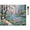 Maľovanie podľa čísel - RUŽOVÝ STROM NAD RIEKOU