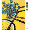 Maľovanie podľa čísel - MODRÉ KVETY NA BICYKLI