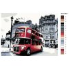 Maľovanie podľa čísel - ČERVENÝ AUTOBUS V MESTE