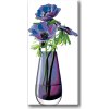 Maľovanie podľa čísel - MODRÉ KVETY V SKLENENEJ VÁZE